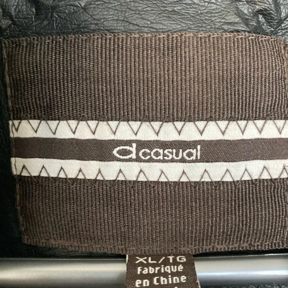 DCASUAL Sz XL Fabric & Vegan Leather Bodice  Open Jacket - Picture 4 of 6